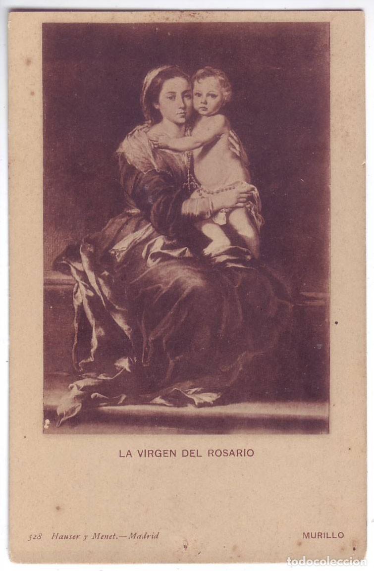 Postales: Museo del Prado (Madrid): Murillo La virgen del Rosario. Hauser y Menet. Sin dividir (Anterior 1905)