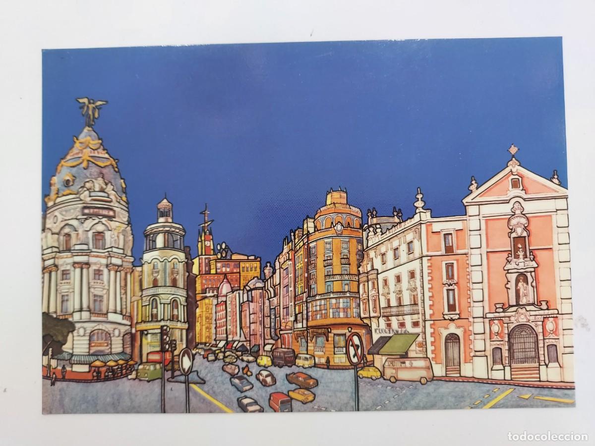 Postales: POSTAL ILUSTRADOR JUSTO BARBOZA. MADRID GRAN VIA. 1982. SIN CIRCULAR