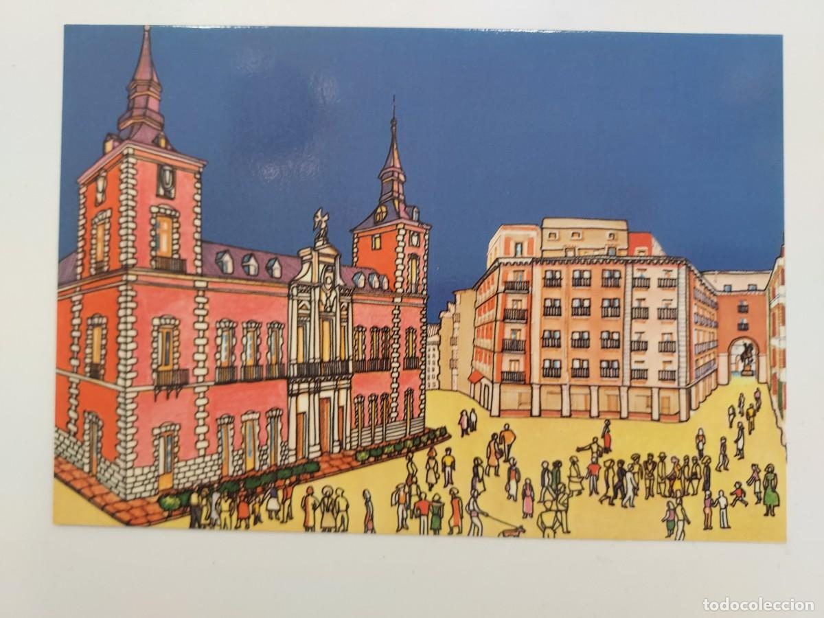 Postales: POSTAL ILUSTRADOR JUSTO BARBOZA. MADRID PLAZA Y PALACIO DE SANTA CRUZ. 1982. SIN CIRCULAR