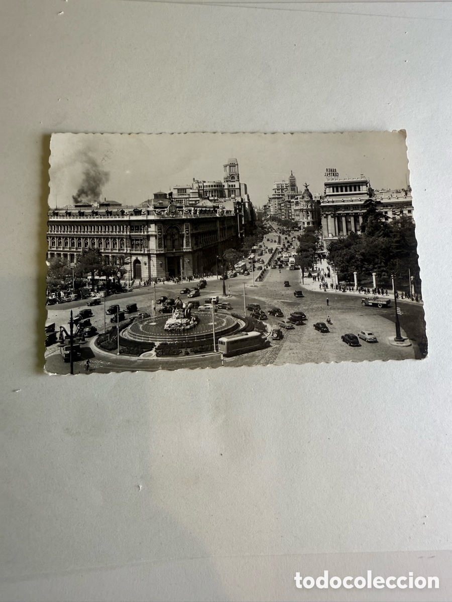 Postales: Tarjeta postal Madrid Plaza de Cibeles Blanco y negro