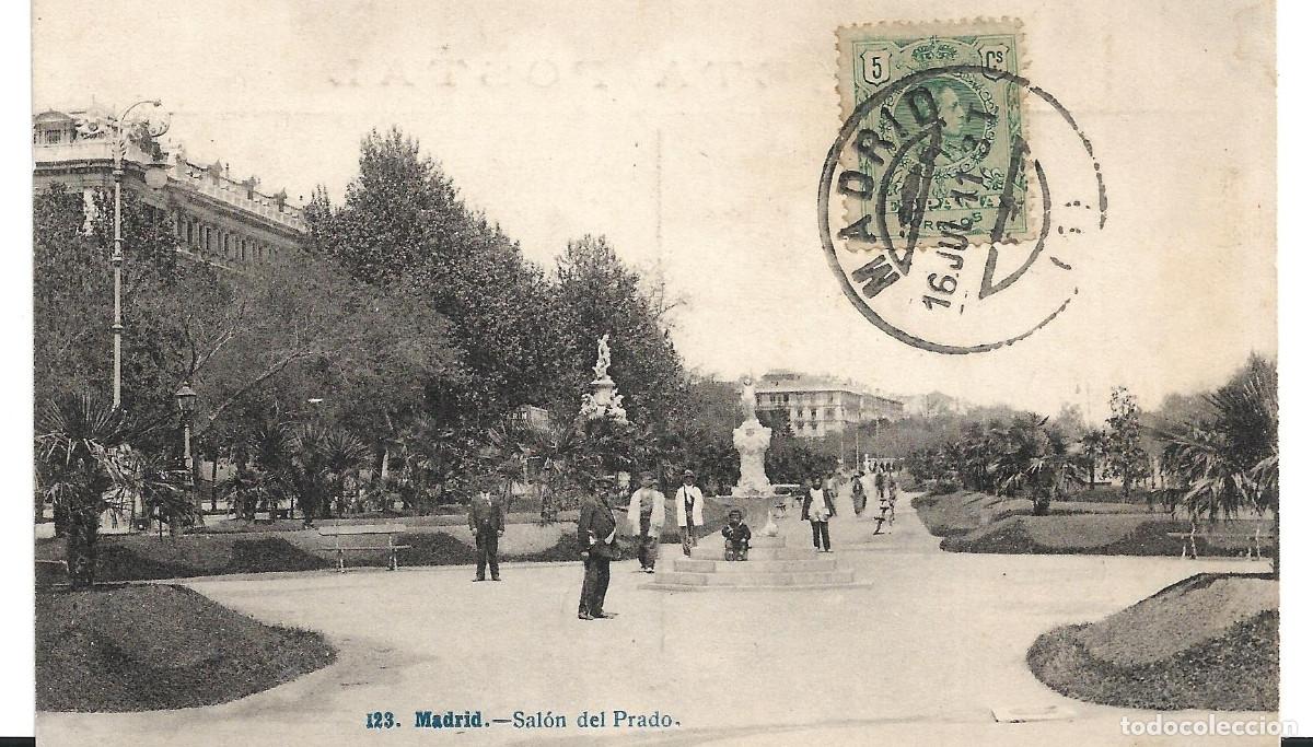 Postales: MADRID - SALON DEL PRADO - POSTAL ESCRITA Y CIRCULADA EN 1911. N&Uacute;M. 123 DE FOTO LACOSTE..