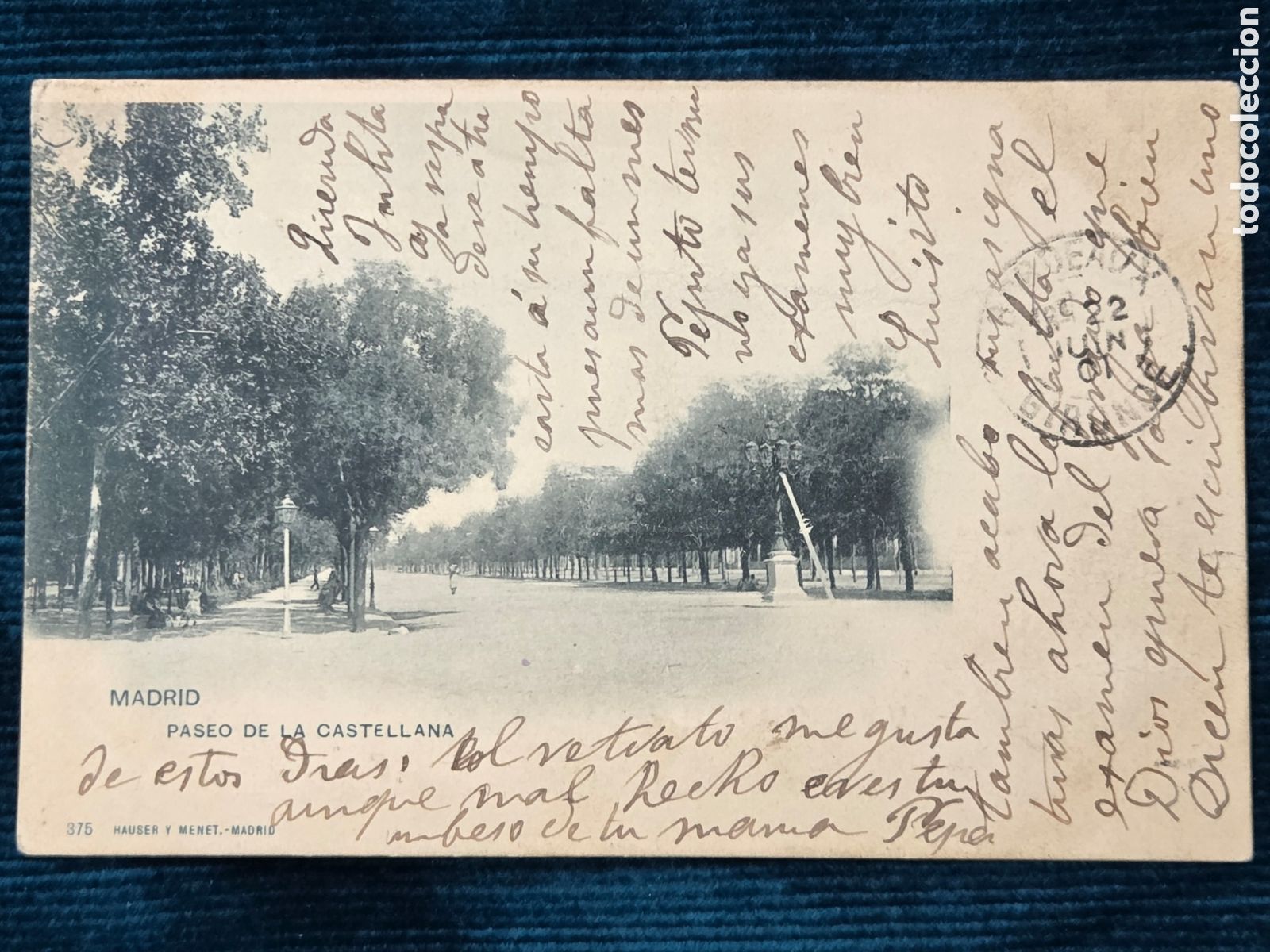 Postales: MADRID 1901 Paseo de la Castellana. Hauser y Menet.