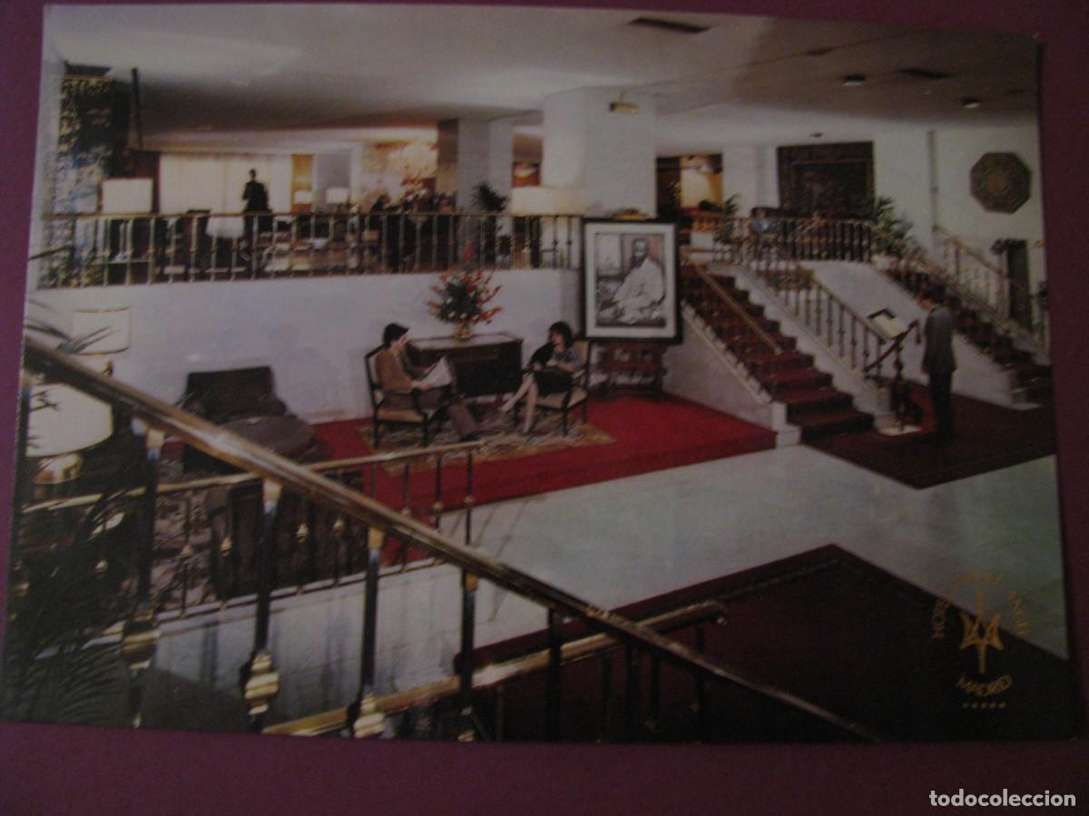 Postales: POSTAL DE MADRID. MIGUEL ANGEL HOTEL. VISTA DEL HALL. 1985