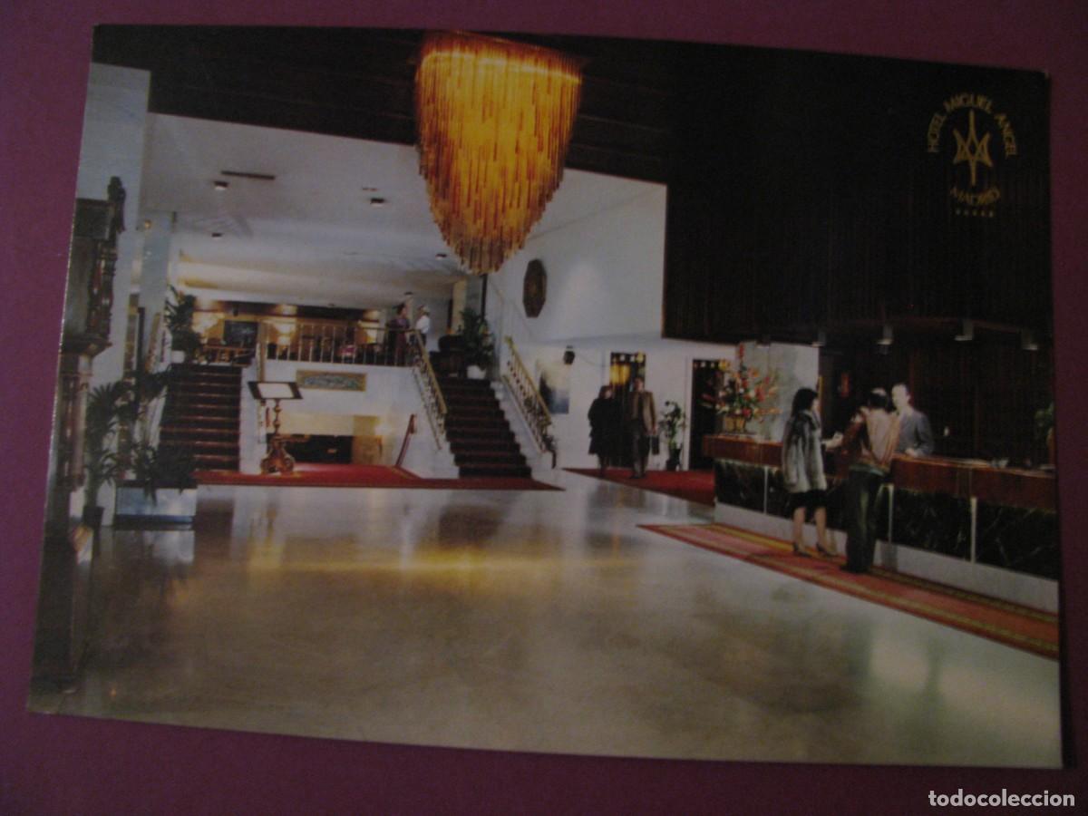 Postales: POSTAL DE MADRID. MIGUEL ANGEL HOTEL. VISTA DEL HALL. 1985