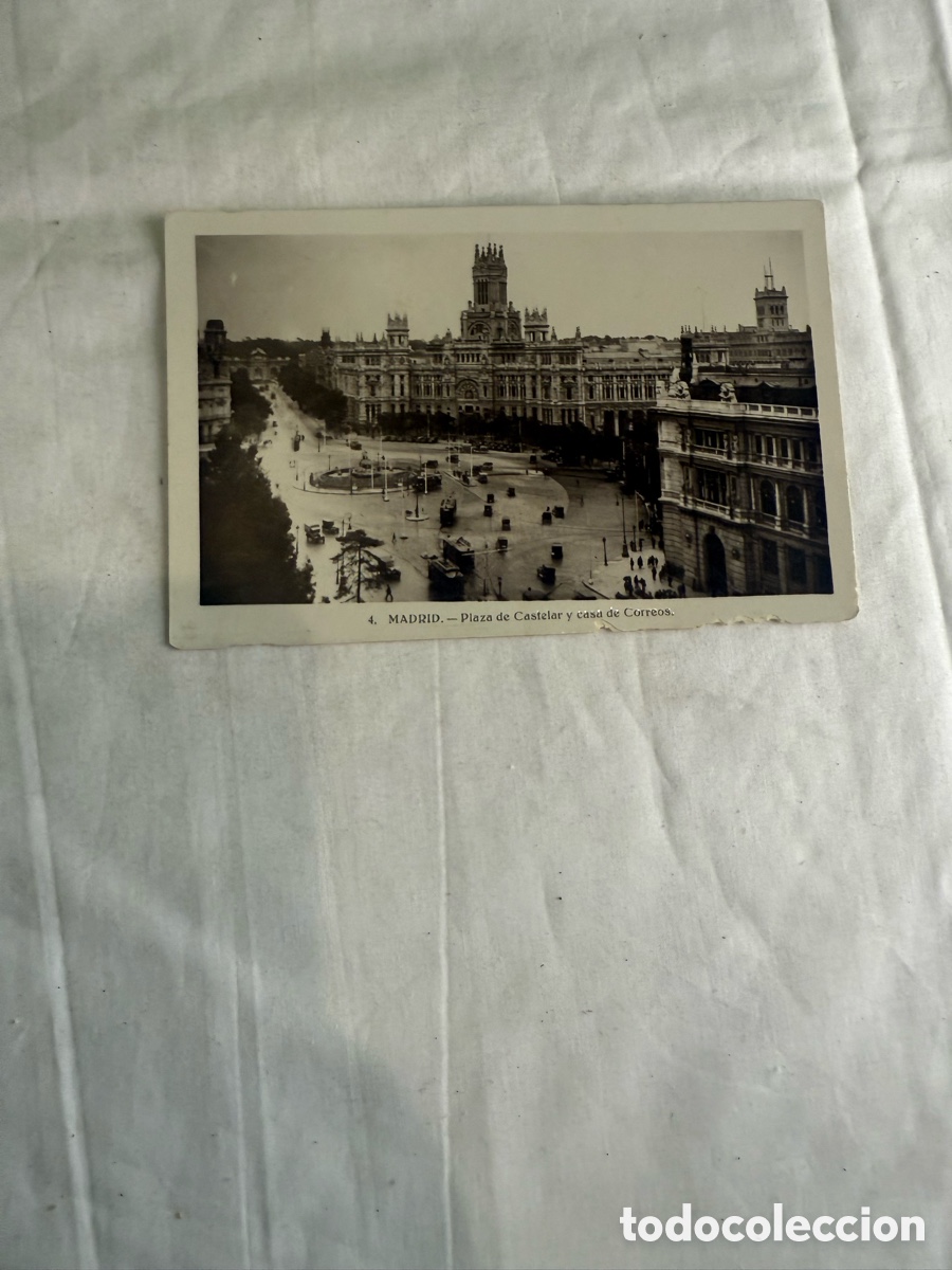 Postales: Postal Madrid Plaza de Castelar Casa de Correos Blanco y negro Original de la &eacute;poca