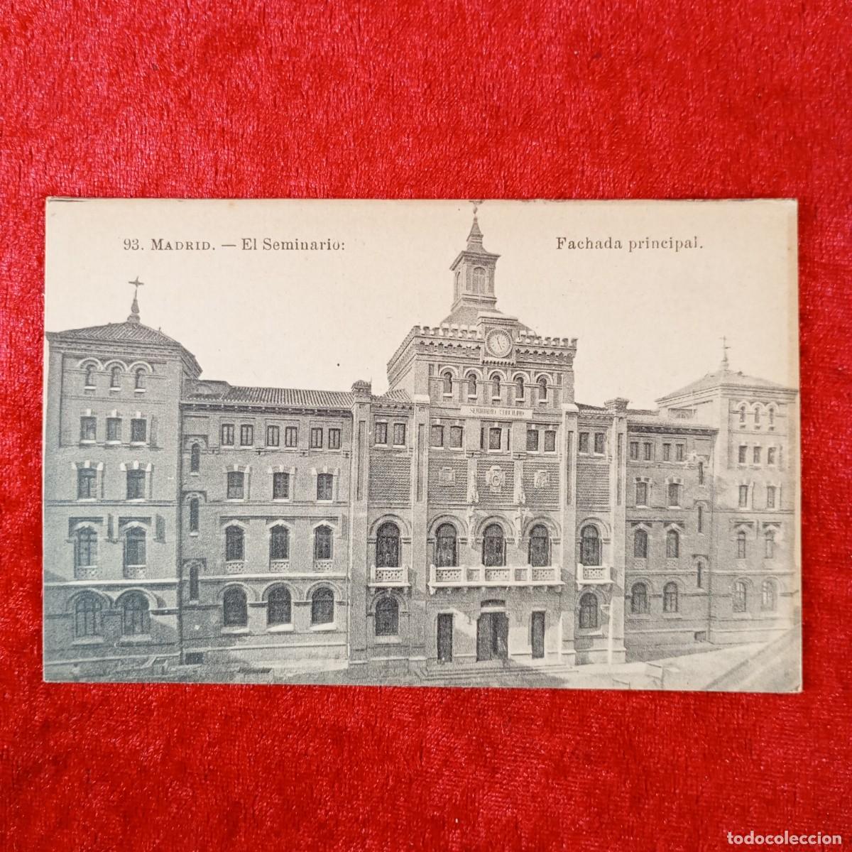 Postales: POSTAL - MADRID - EL SEMINARIO - 93 - FACHADA PRINCIPAL - RAR&Iacute;SIMA / 1824