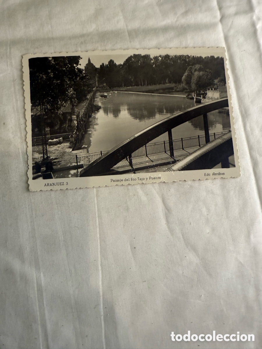 Postales: Postal Aranjuez R&iacute;o Tajo y Puente Blanco y Negro Original 1953