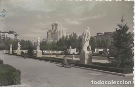 Postales: MADRID ESCRITA JARDINES DE SABATINI