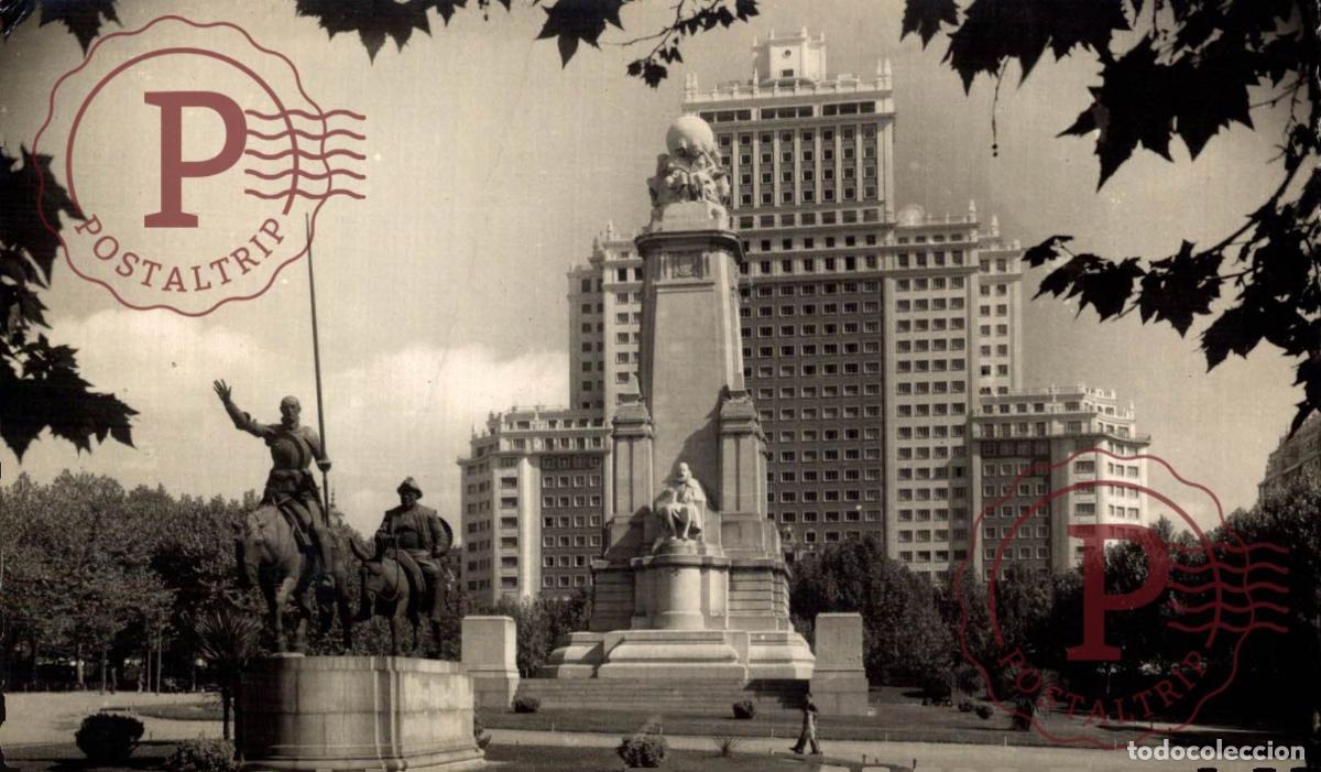 Postales: MADRID. Plaza De Espa&ntilde;a - Monumento a Cervantes