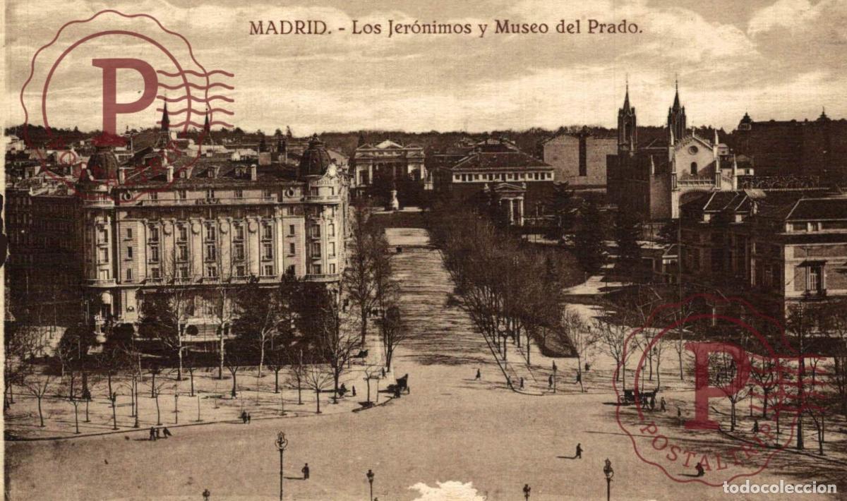 Postales: MADRID. Los Jer&oacute;nimos y Museo Del Prado