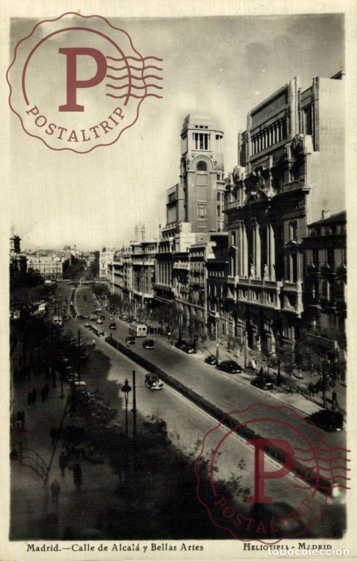 Postales: MADRID. Calle De Alcal&aacute; y Bellas Artes