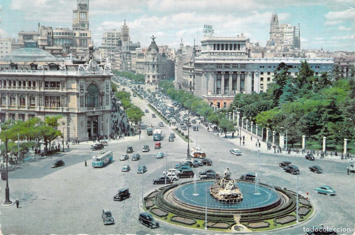 Postales: Postal de la Plaza de Cibeles y Calle de Alcal&aacute; en Madrid