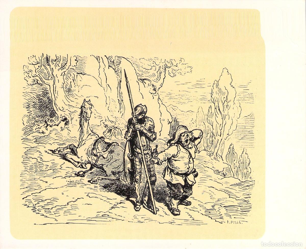 Postales: Postal Don Quijote de la Mancha e Ilustraci&oacute;n de Cervantes