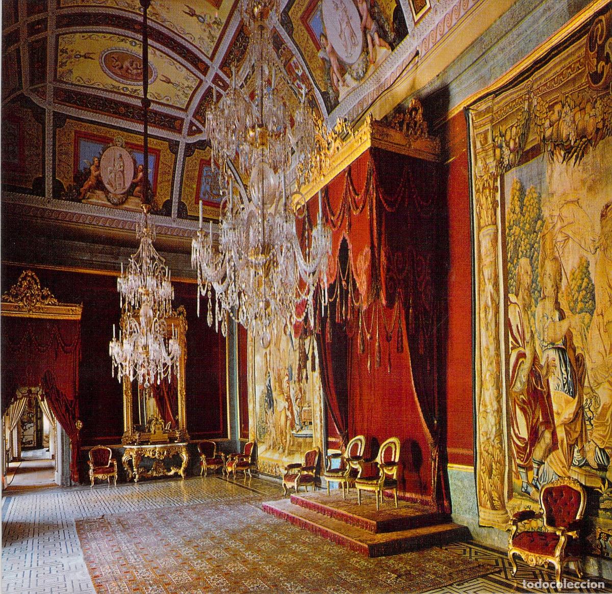 Postales: Postal del Sal&oacute;n del Trono en el Palacio Real de Aranjuez