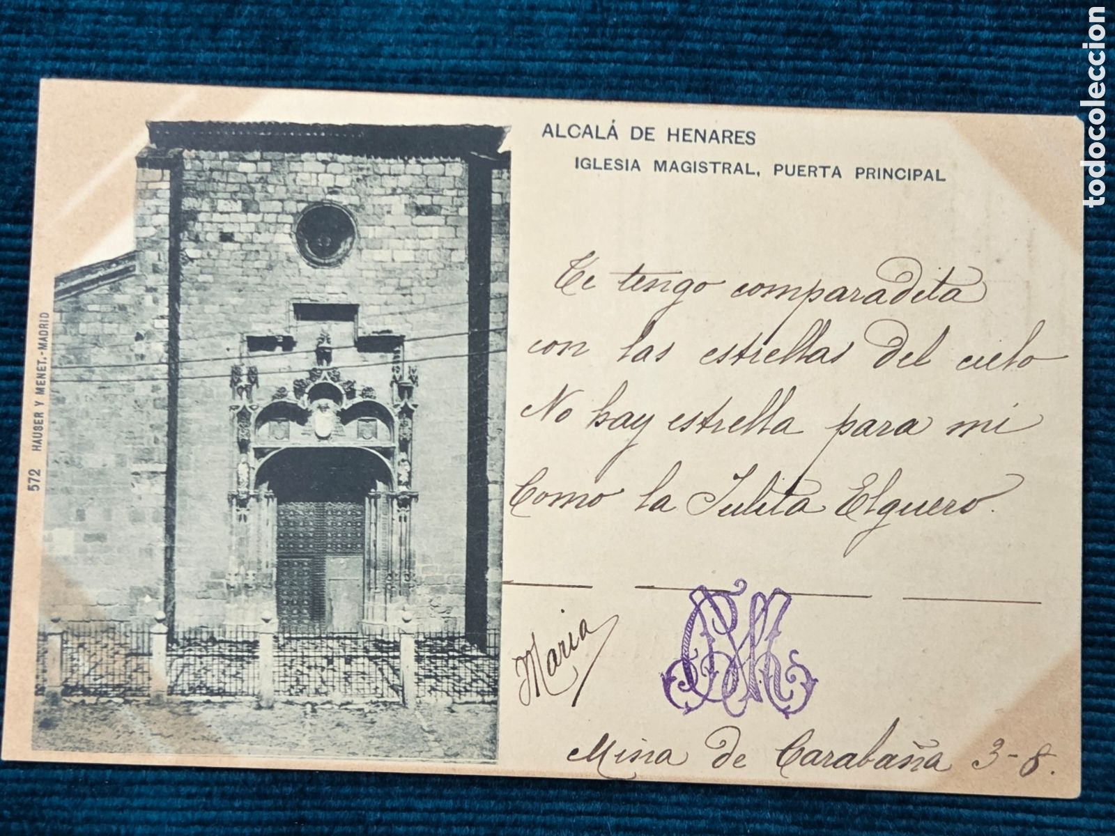 Postales: ALCAL&Aacute; DE HENARES Iglesia Magistral. Puerta principal. Hauser y Menet. Circa 1900