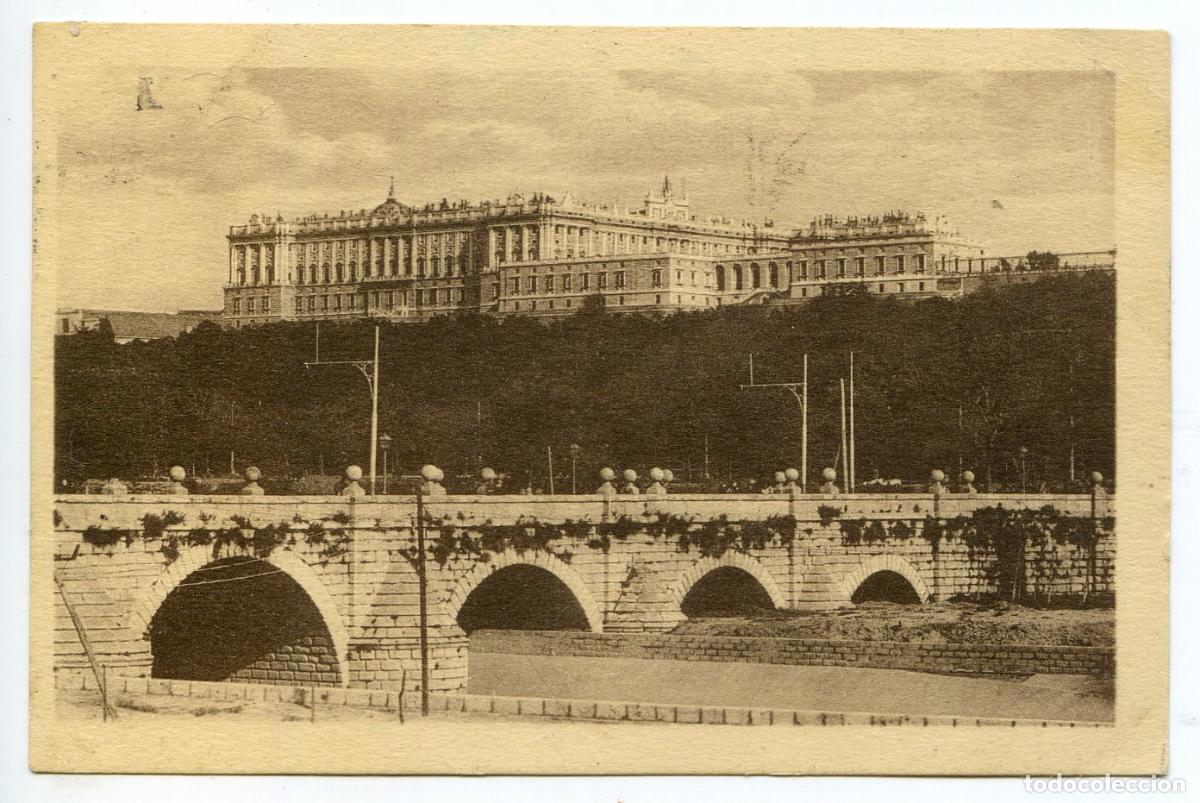 Postales: Madrid. 65. Palacio Nacional y Puente de Segovia. Heliotipia de Kallmeyer y Gautier, circulada