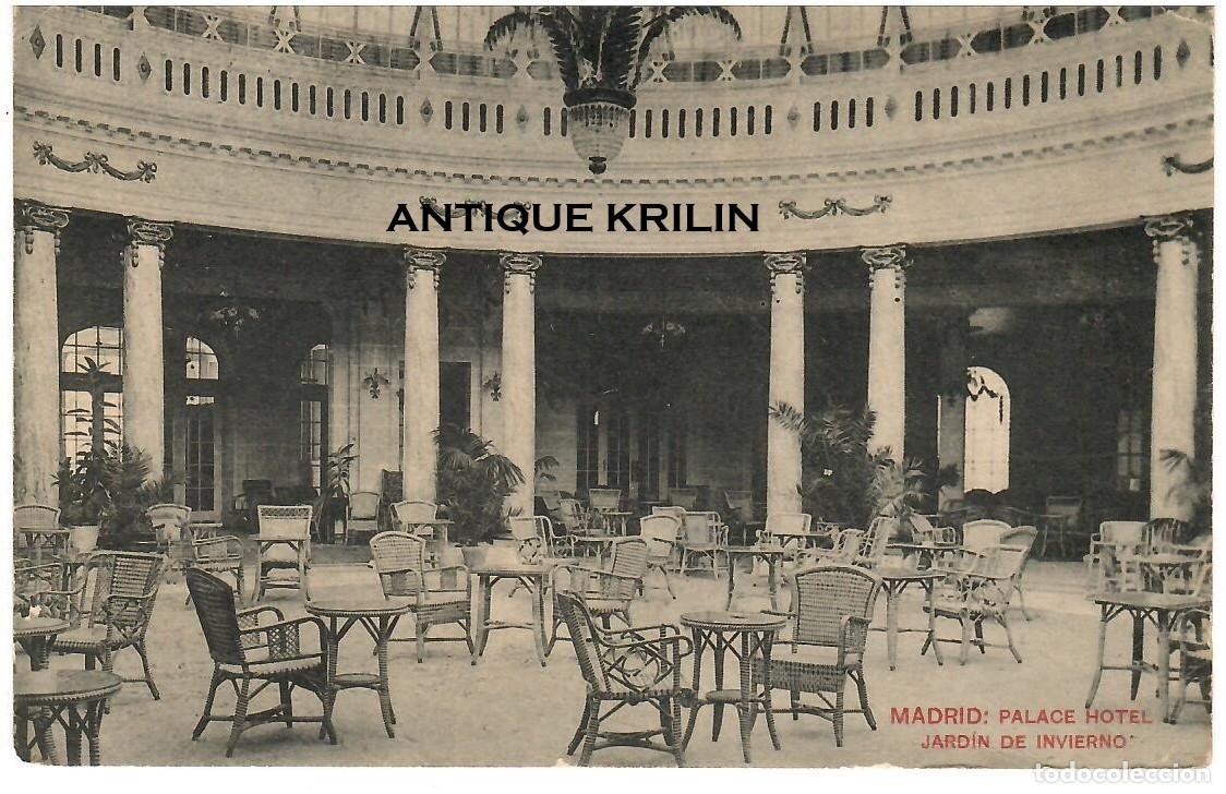Postales: MADRID / PALACE HOTEL / JARDIN DE INVIERNO / FRANQUEADA