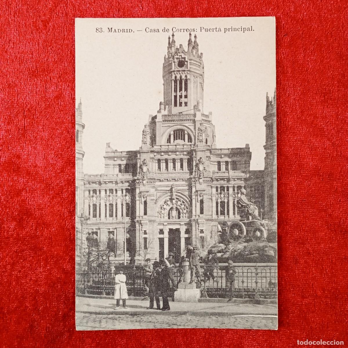 Postales: POSTAL - MADRID - CASA DE CORREOS - PUERTA PRINCIPAL - 83 - FOT. LACOSTE - RAR&Iacute;SIMA / 1878