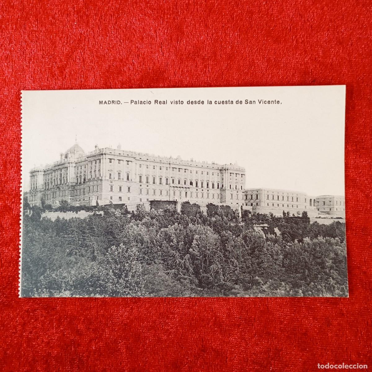 Postales: POSTAL - MADRID - PALACIO REAL VISTO DESDE LA CUESTA DE SAN VICENTE - LACOSTE - RAR&Iacute;SIMA / 1880
