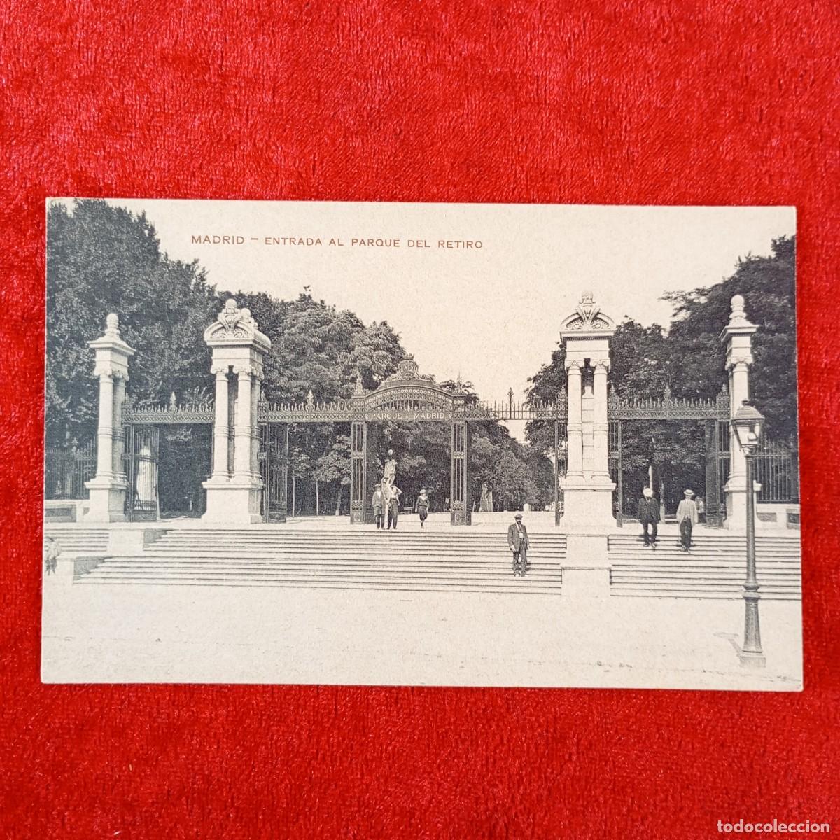 Postales: POSTAL - MADRID - ENTRADA AL PARQUE DEL RETIRO - 34 - RAR&Iacute;SIMA / 2043