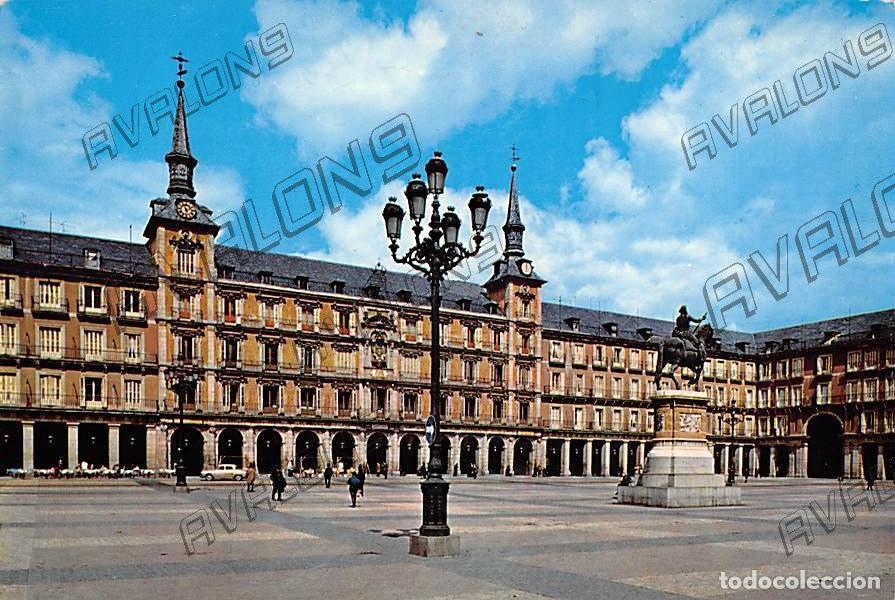 Postales: Plaza Mayor (Madrid) - A&ntilde;os 60 - Circulada con sello