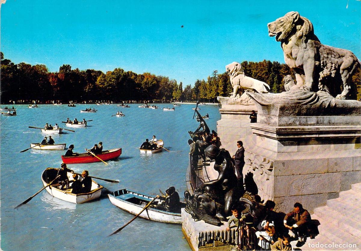 Postales: Postal de Madrid - Estanque del Retiro con barcas