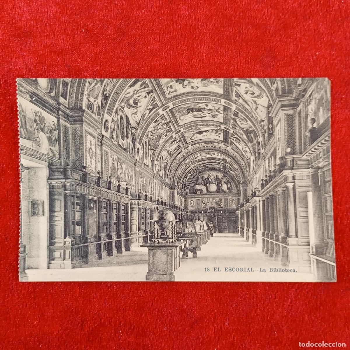 Postales: POSTAL - EL ESCORIAL - LA BIBLIOTECA - 18 - FOT. LACOSTE - RAR&Iacute;SIMA / 2160