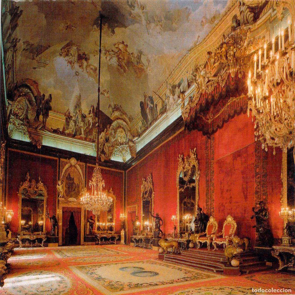 Postales: Postal del Sal&oacute;n del Trono en el Palacio Real de Madrid