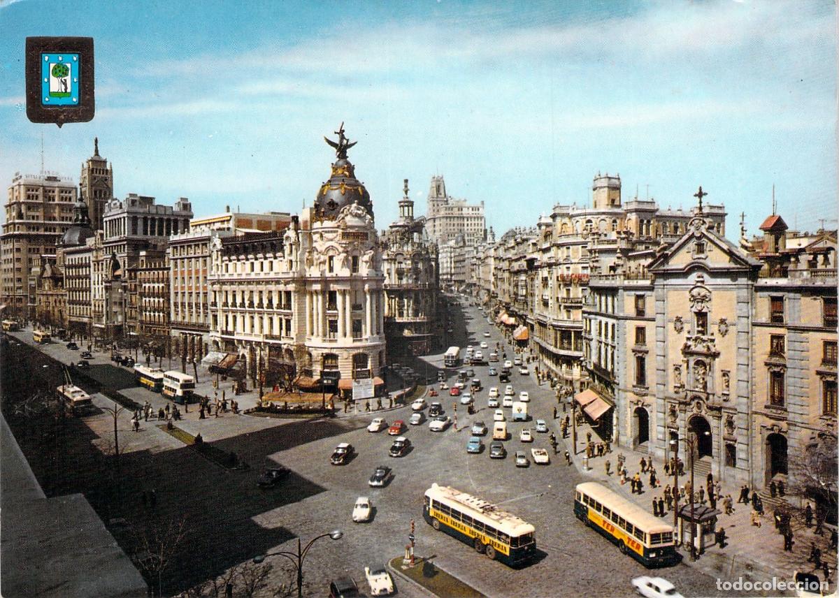 Postales: Postal de Madrid, Calle de Alcal&aacute; y Gran V&iacute;a