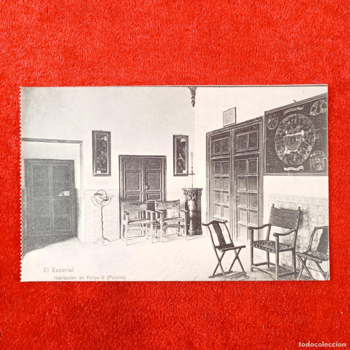 Postales: POSTAL - EL ESCORIAL - HABITACI&Oacute;N DE FELIPE II - PALACIO - FOT. MORENO - RAR&Iacute;SIMA / 2346
