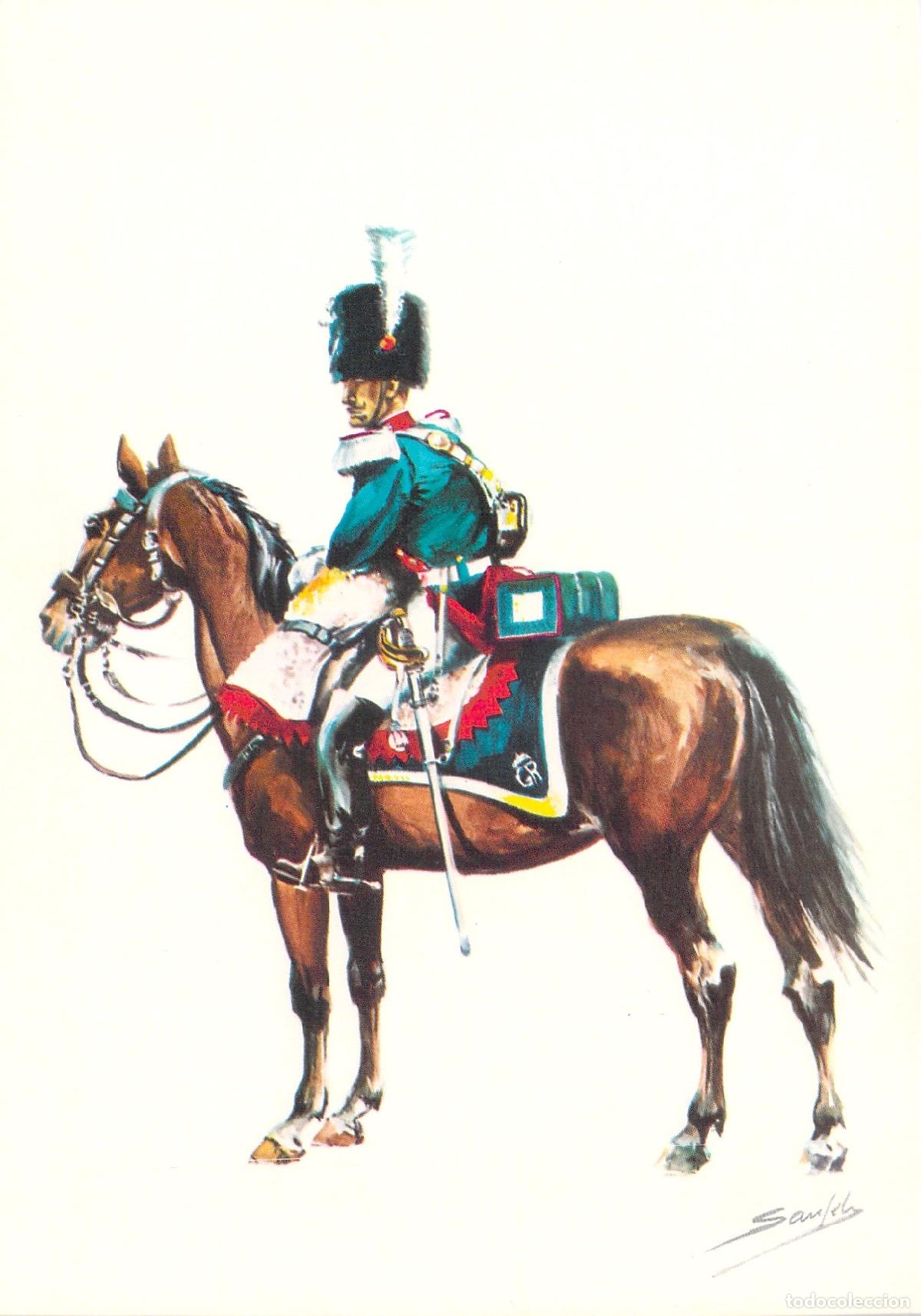 Postales: Postal de uniformes militares, Granadero de Caballer&iacute;a de la Guardia Real