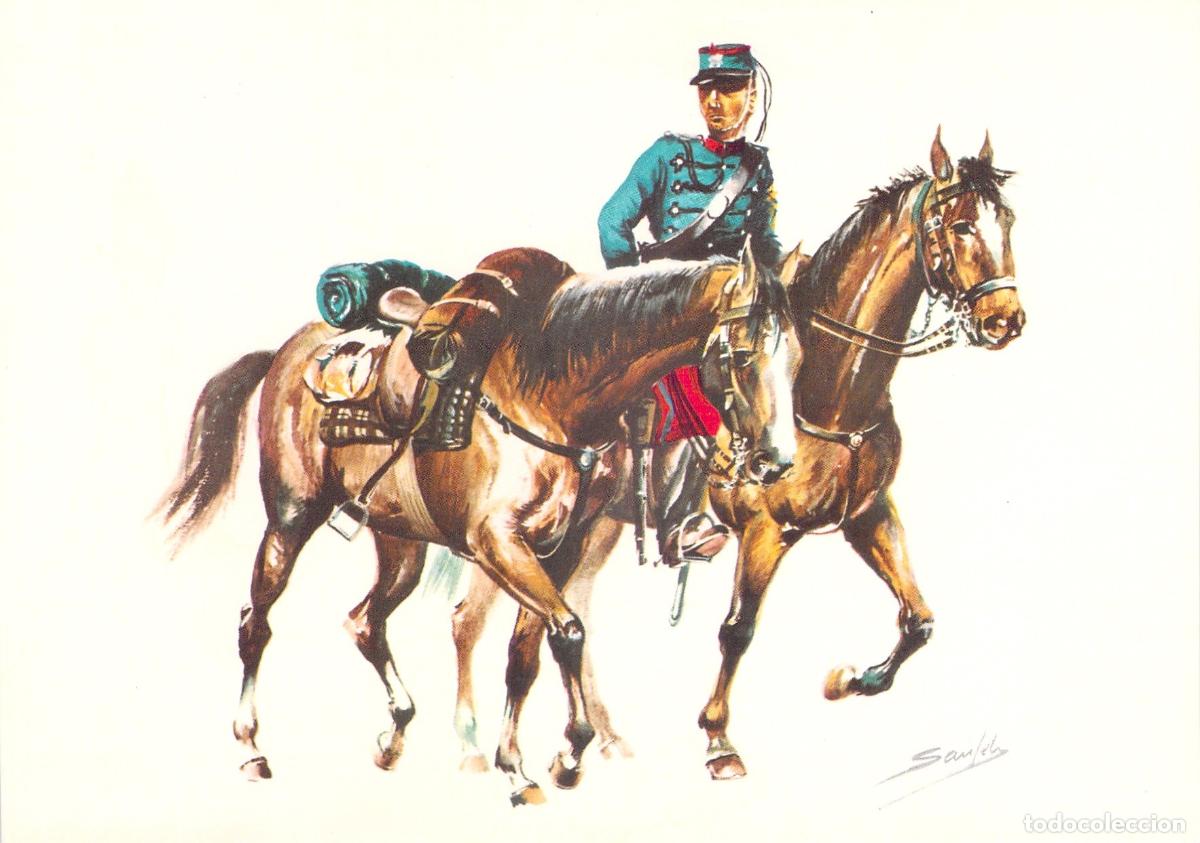 Postales: Postal del Ej&eacute;rcito Espa&ntilde;ol, Caballer&iacute;a ligera Regimiento Talavera 15