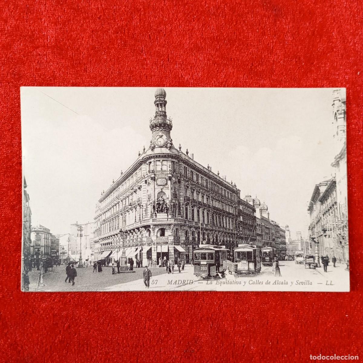 Postales: POSTAL - MADRID - LA EQUITATIVA Y CALLES DE ALCALA Y SEVILLA - 57 - RAR&Iacute;SIMA / 2395