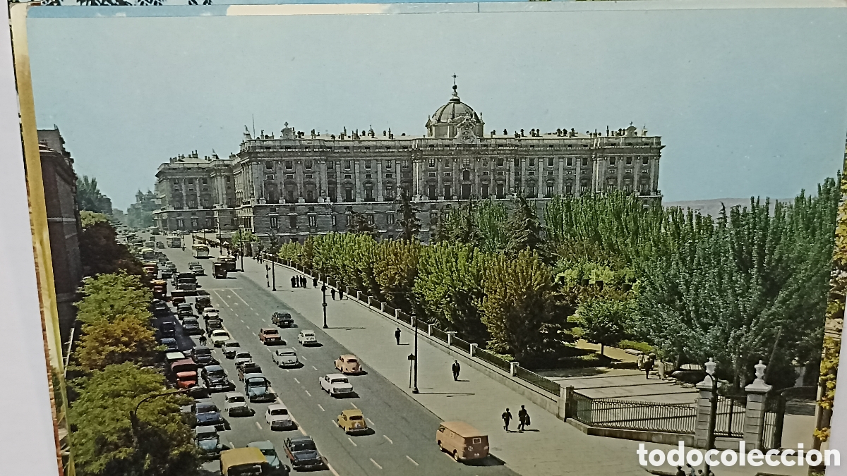 Postales: Vintage Madrid calle Bail&eacute;n y Palacio real