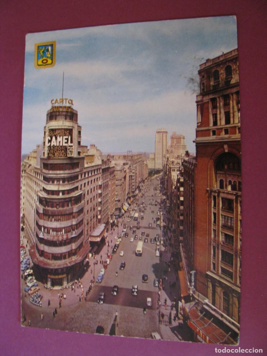 Postales: POSTAL DE MADRID. AVENIDA JOSE ANTONIO. DOMINGUEZ. CIRCULADA