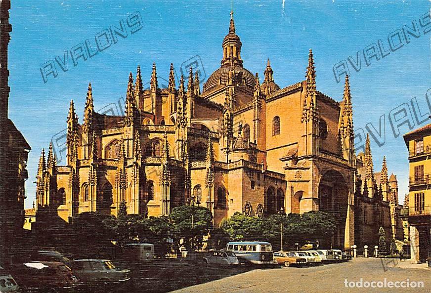 Postales: Catedral (Segovia) - Sin Circular - A&ntilde;os 60 - Con coches de la &eacute;poca