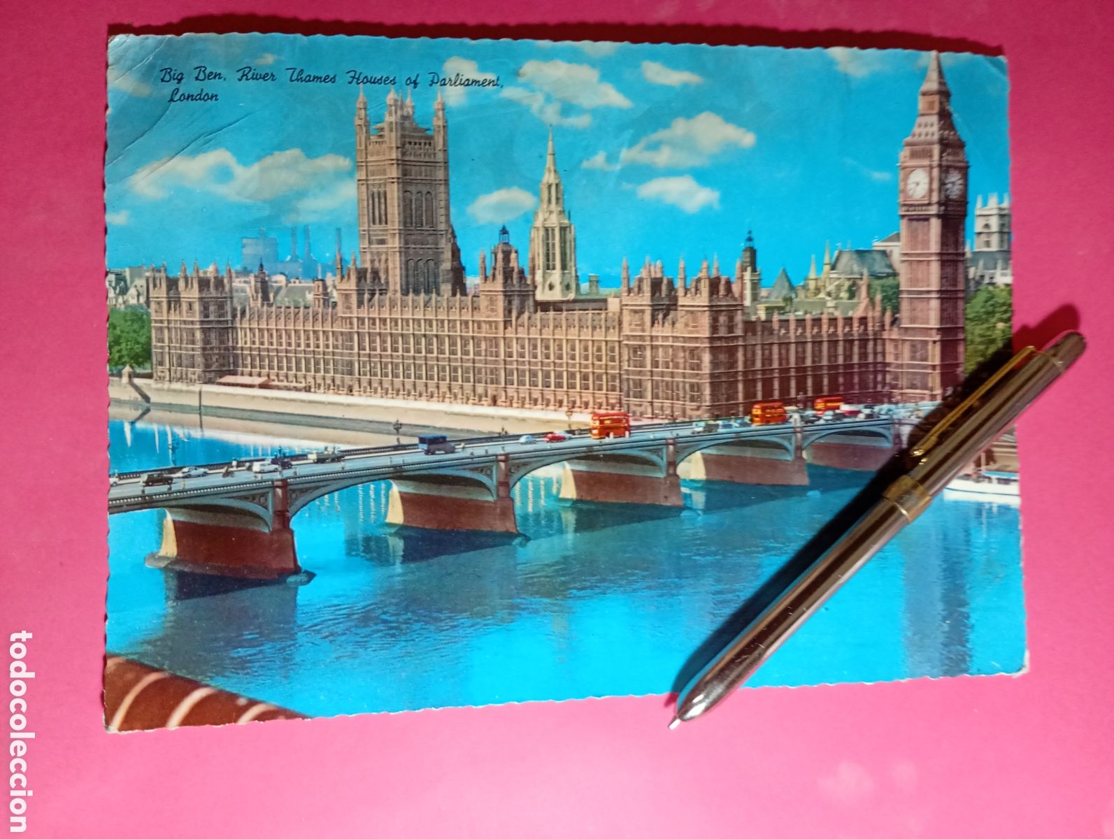 Postales: BIG BEN BRIDGE OVER TAMES RIVER T&Aacute;MESIS HOUSE OF PARLIAMENT LONDON COLOR CIRCULADA GRAN TAMA&Ntilde;O