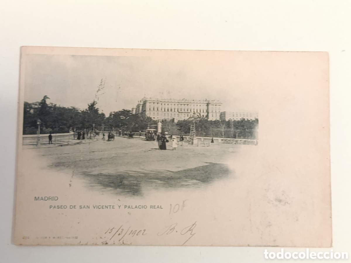Postales: Postal antigua de Madrid.Paseo de San Vicente y Palacio Real.