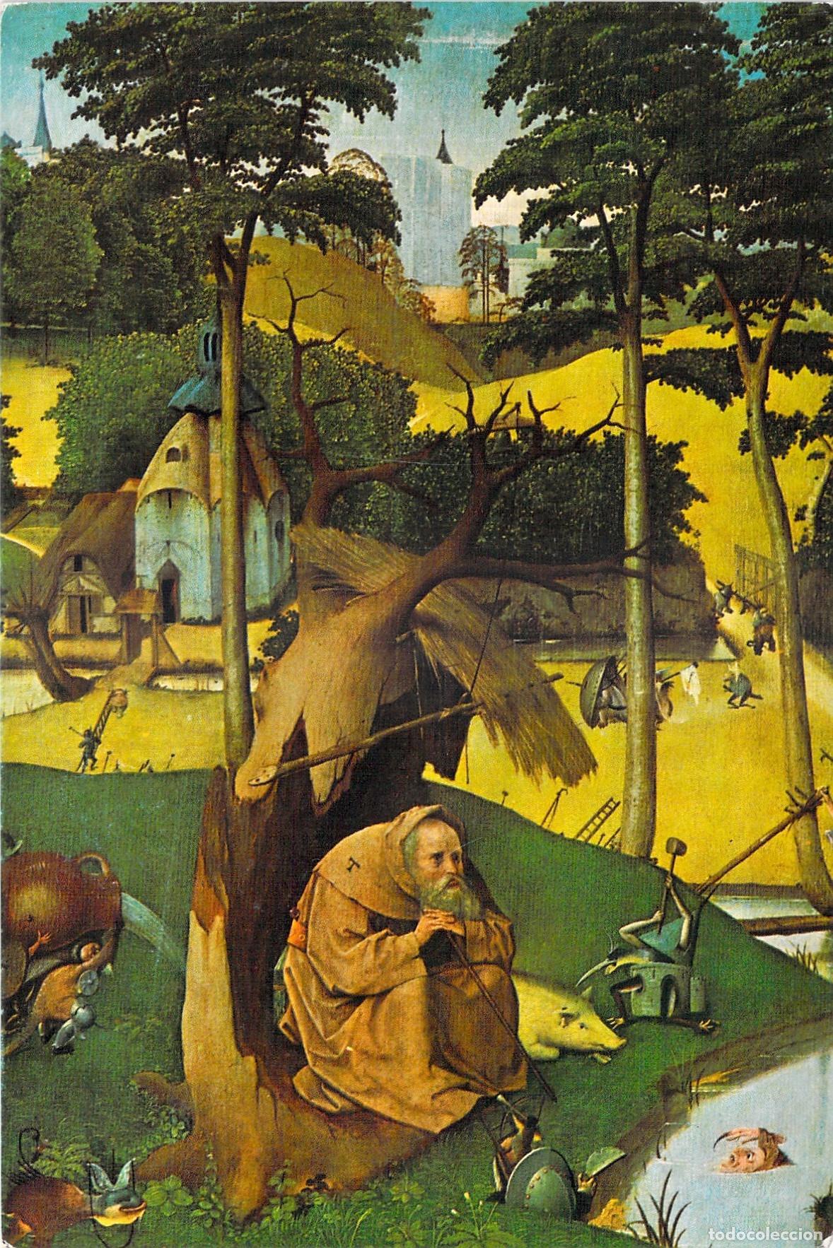 Postales: Postal de El Bosco - Las tentaciones de San Antonio en el Museo del Prado
