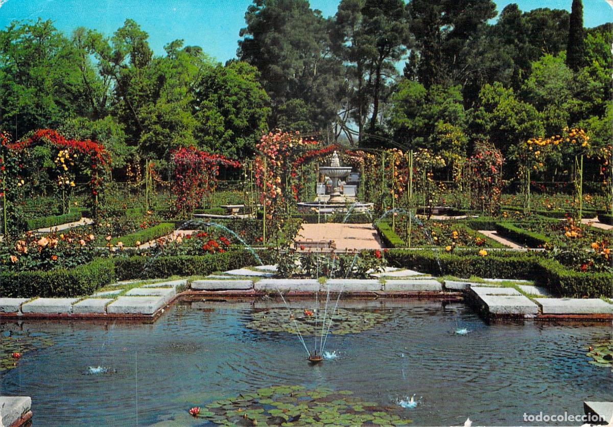 Postales: Postal de la Rosaleda del Parque del Retiro en Madrid