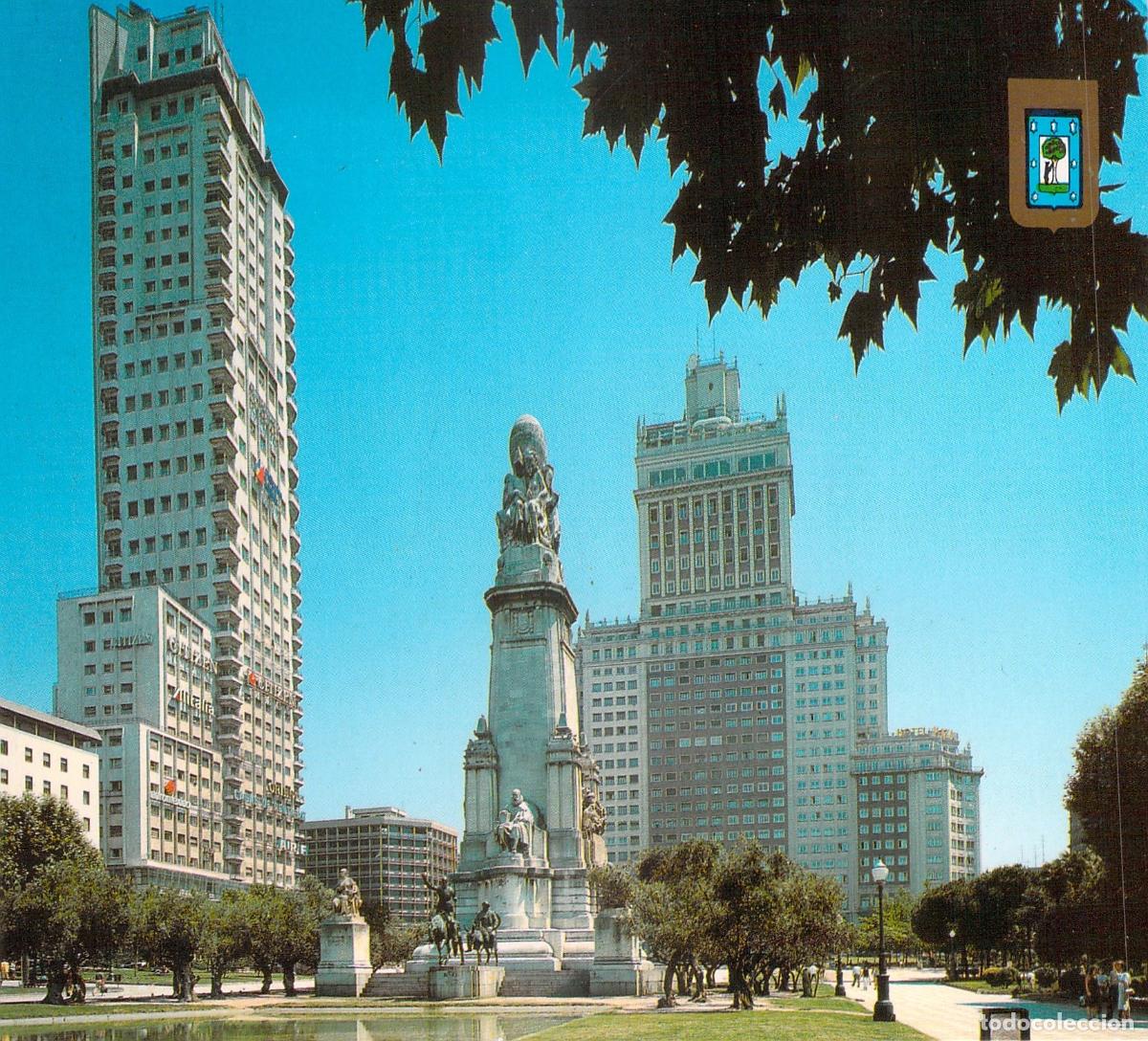 Postales: Postal de la Plaza de Espa&ntilde;a en Madrid
