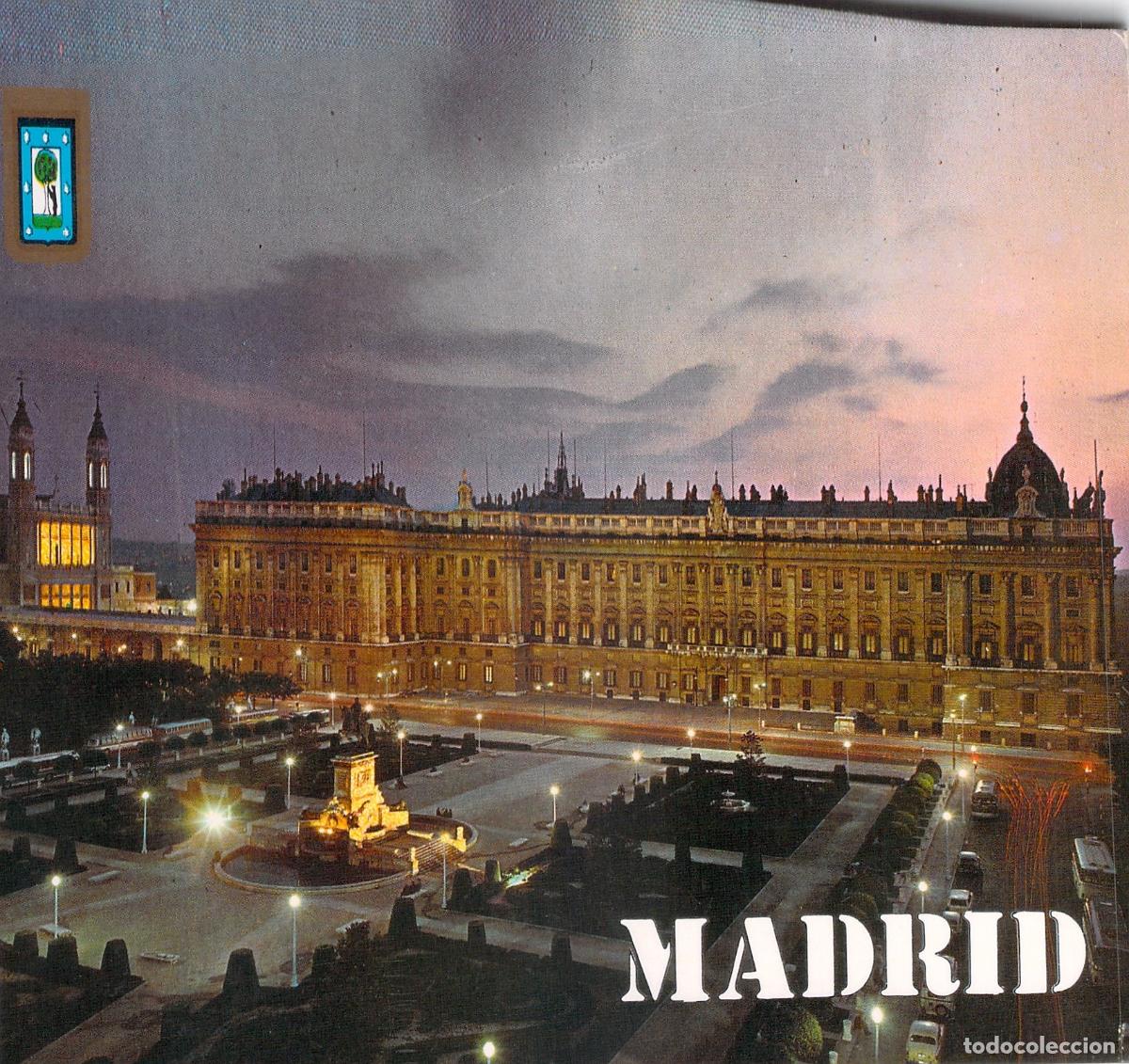 Postales: Postal de Madrid, Plaza de Oriente y Palacio Real al atardecer
