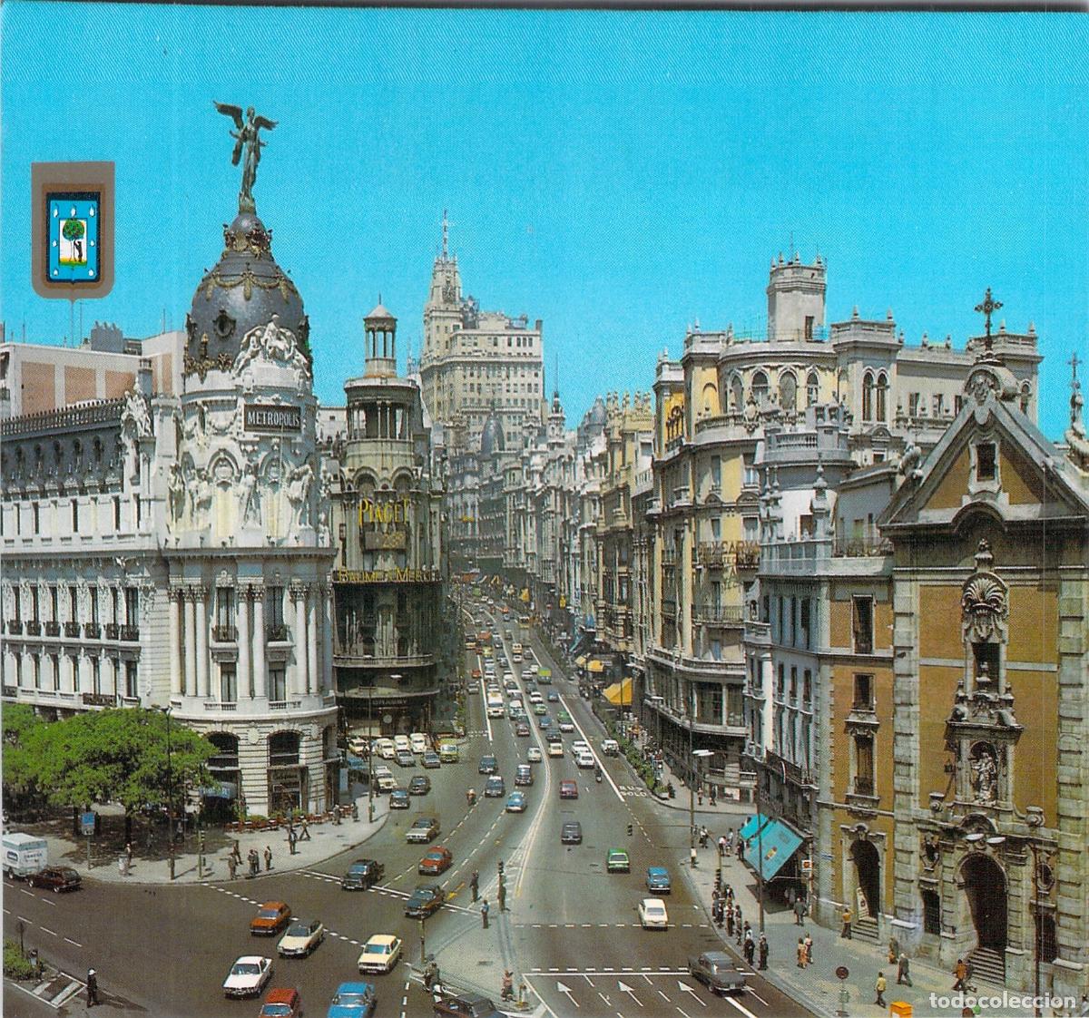 Postales: Postal de la Gran V&iacute;a en Madrid
