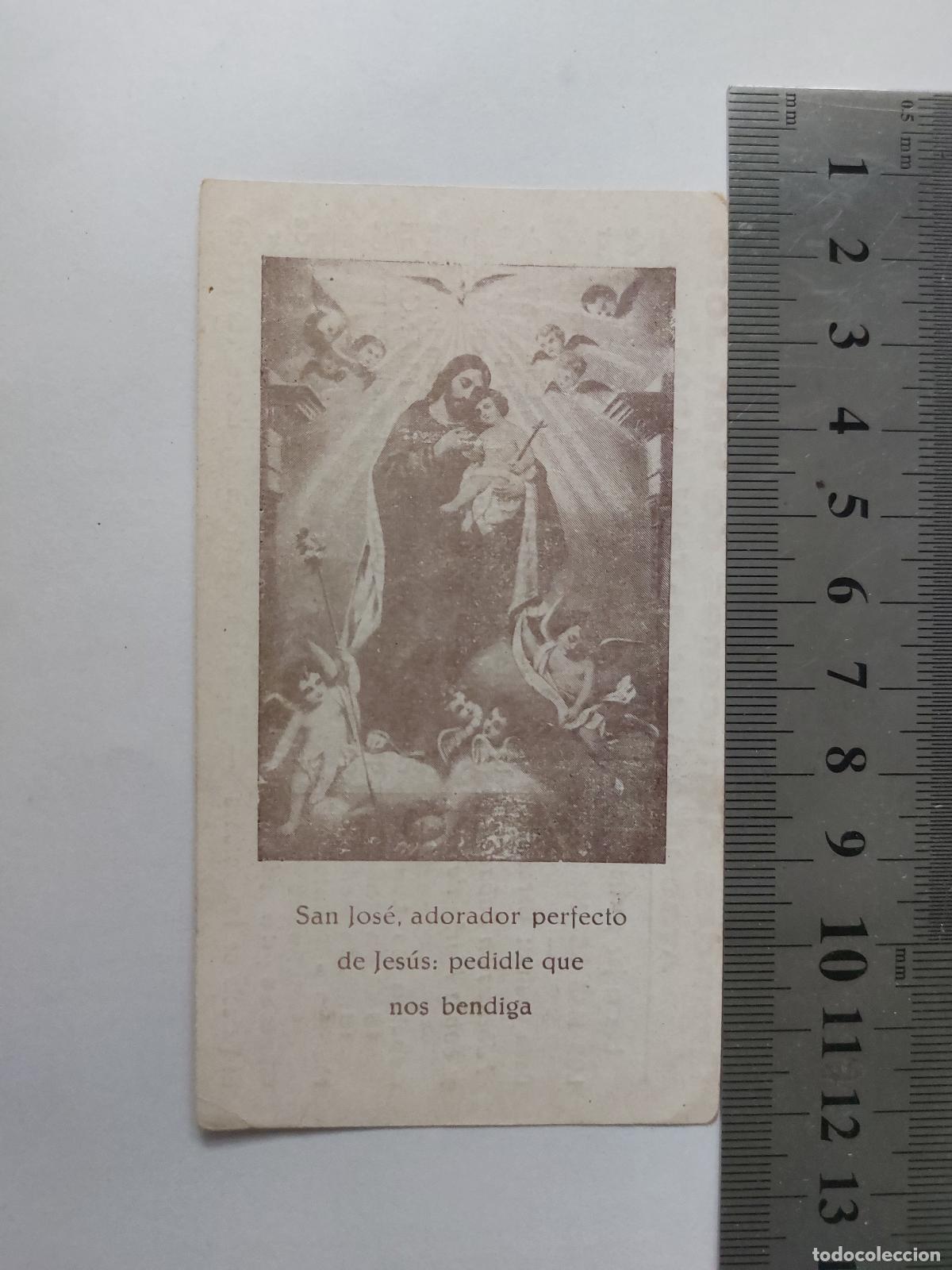 Postales: Estampa de San Jos&eacute; con publicidad de los Grandes Almacenes de San Jose en Madrid