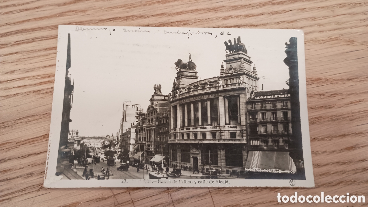 Postales: MADRID - BANCO DE BILBAO Y CALLE DE ALCAL&Aacute; - HELIOTIPIA ART&Iacute;STICA ESPA&Ntilde;OLA - NEGTOR