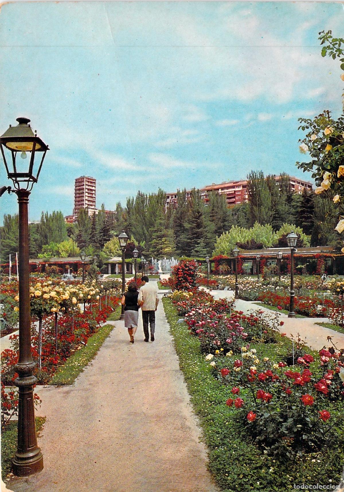 Postales: Postal de la Rosaleda del Parque del Oeste en Madrid
