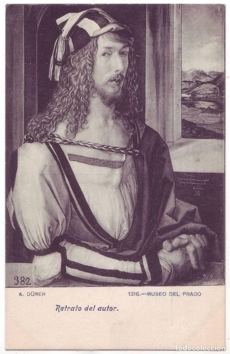 Postales: Madrid: Museo del Prado. A. Durero. Retrato del autor. J. Lacoste. No circulada (A&ntilde;os 10)