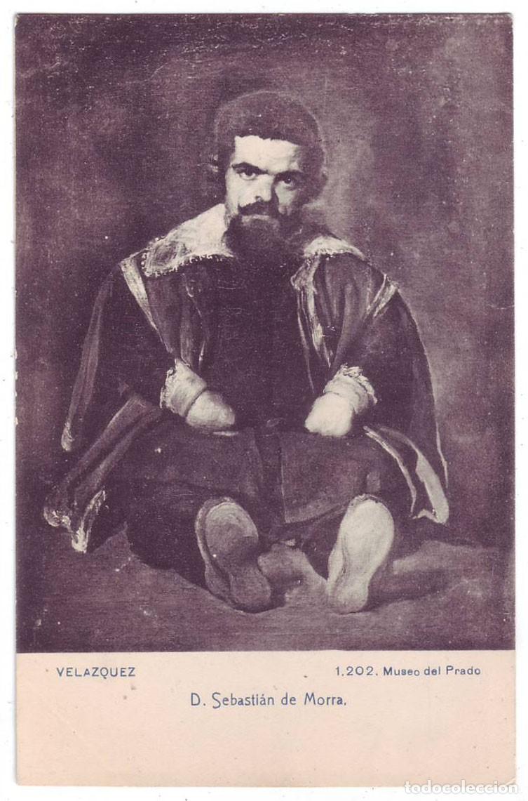 Postales: Madrid: Museo del Prado. Vel&aacute;zquez. D. Sebasti&aacute;n de Morra. Fot. Lacoste. No circulada (A&ntilde;os 10)