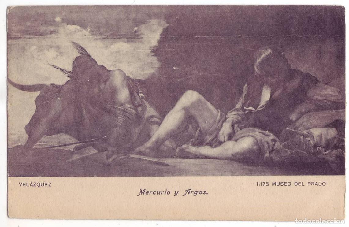 Postales: Madrid: Museo del Prado. Vel&aacute;zquez. Mercurio y Argos. Fot. Lacoste (A&ntilde;os 10)