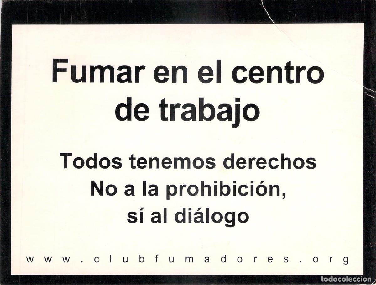 Postales: Postal de protesta del Club de Fumadores por la Tolerancia